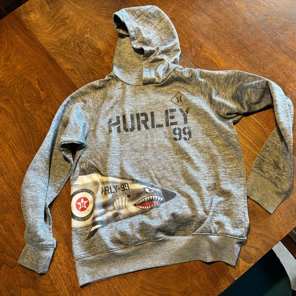 👉🏼LIKE NEW👈🏼 Boy’s Hurley Nike-Therma-Fit Shark Sweatshirt Hoodie Size:L